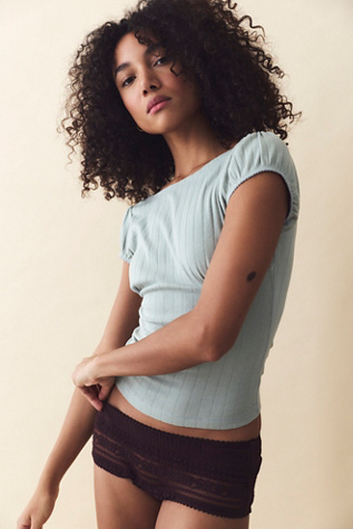 End Game Pointelle Puff Baby Tee