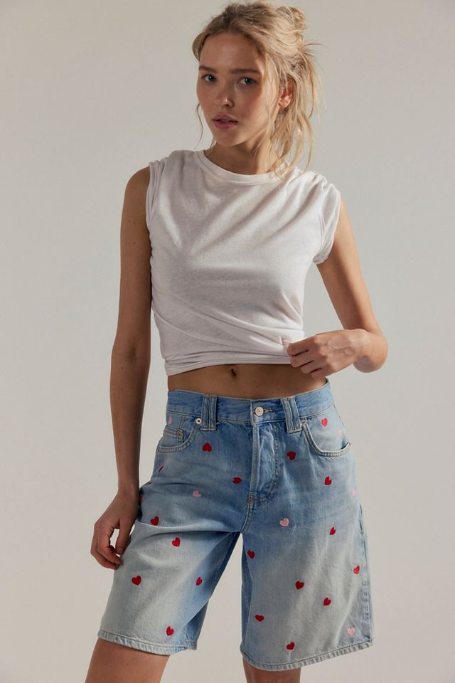 We The Free Montana Heart Embroidered Shorts #1