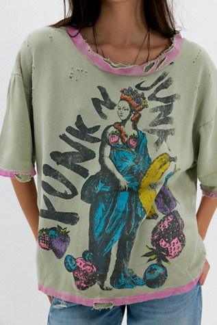 Magnolia Pearl Enjoy The Funk Vetiver Short Sleeve Sweatshirt at Free People in Grey