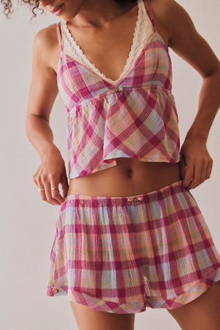 Weekend Feeling Shorts by Intimately at Free People in Pink, Size: S