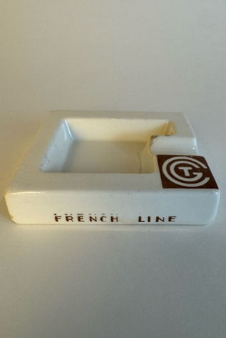 Vintage French Line Porcelain Ashtray by Jean Luce, selected by Stagecoach Home Design LLC