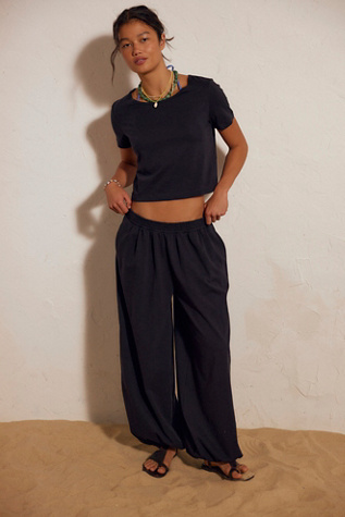 Stella Cotton-Jersey Pant Set by free-est at Free People in Black, Size: XS