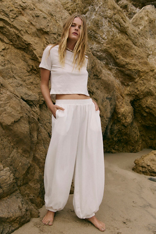 Stella Cotton-Jersey Pant Set by free-est at Free People in White, Size: S