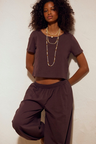 Stella Cotton-Jersey Pant Set by free-est at Free People in Fudge, Size: XS