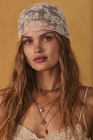 Forever Lace Triangle Scarf at Free People in Ivory