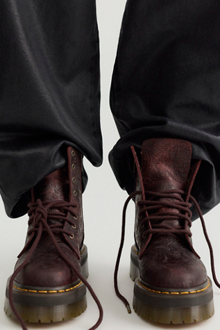Dr. Martens Jadon Floral Emboss Lace-Up Boots by Free People