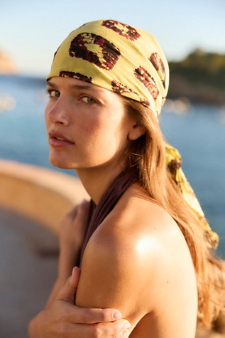 Beach Daze Cotton Bandana by Free People in Yellow