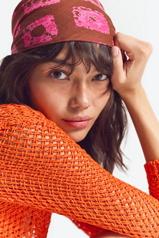 Beach Daze Cotton Bandana at Free People in Ganache Burnished Bloom