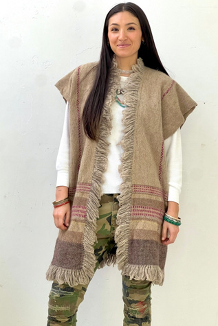 Anna Corinna Reworked Vintage Hand Woven Wool Sweater Coat