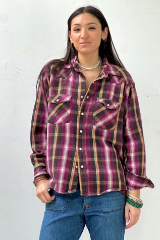 Vintage Dakota Plaid  Snappy Top Selected by Anna Corinna