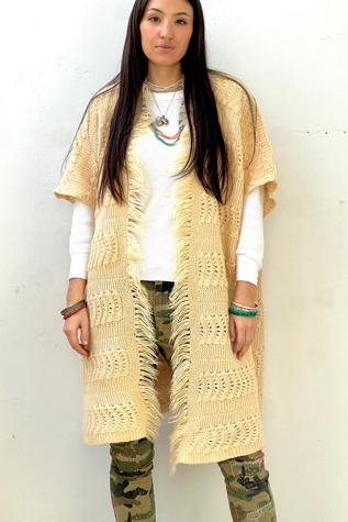 Anna Corinna Reworked Vintage Hand Knit Wool Sweater Coat