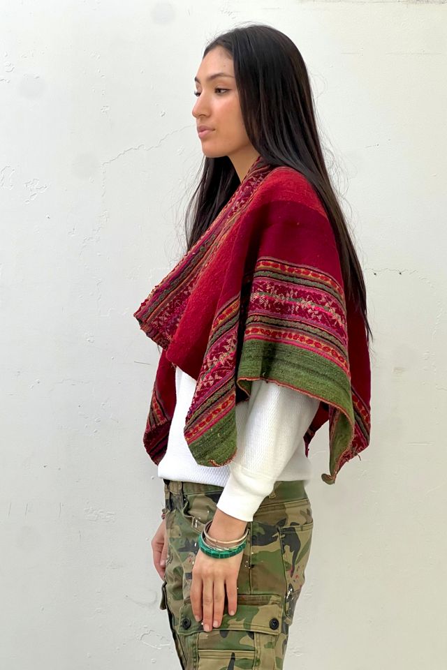 Anna Corinna Reworked Vintage Hand Woven Poncho Top #1