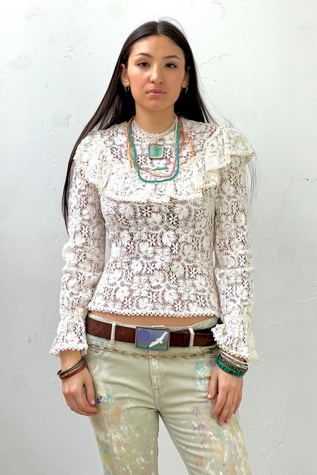Vintage Lacy Crocheted Top Selected by Anna Corinna