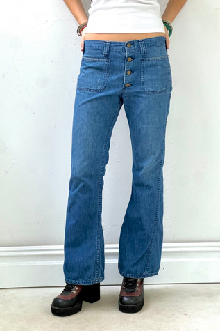 Vintage Lee Flare Button Fly Denim Jeans Selected by Anna Corinna