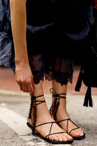 Paradiso Wrap Heels by Vicenza at Free People in Black, Size: US 9