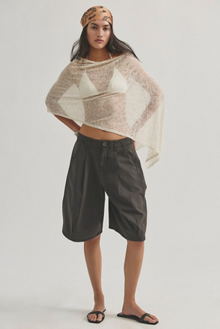Skyscraper Trouser Shorts by Free People in Black, Size: US 0