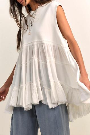 We The Free Pixie Babydoll Sweatshirt at Free People in White, Size: S