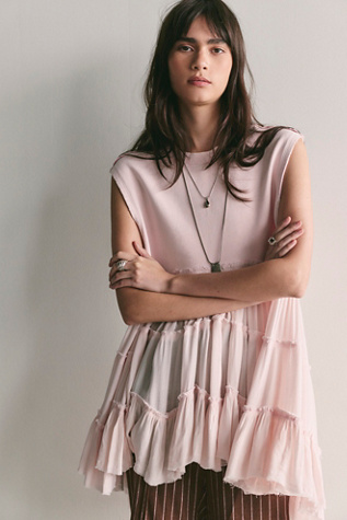 We The Free Pixie Babydoll Sweatshirt at Free People in Primrose Pink, Size: Medium