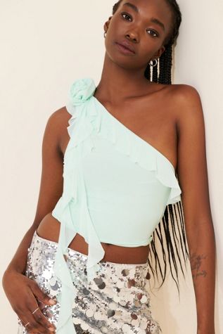 AFRM Kellon One-Shoulder Crop Top