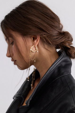 Женские серьги Free People Boheme Dangle, цвет: Молочный / Золотой — фото 4