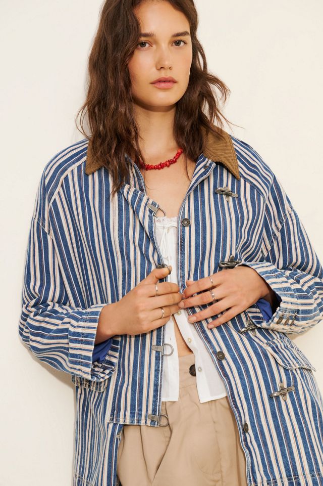 Striped Denim Barn Coat #2