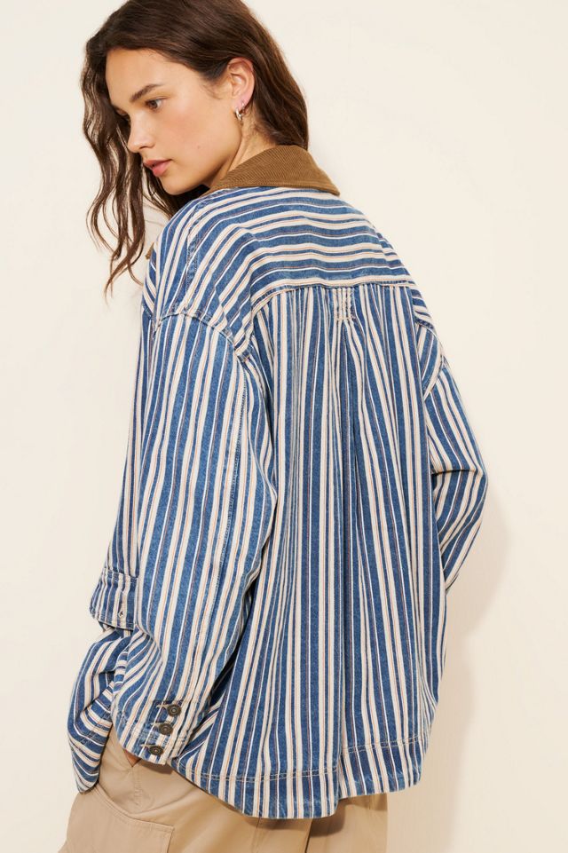 Striped Denim Barn Coat #3