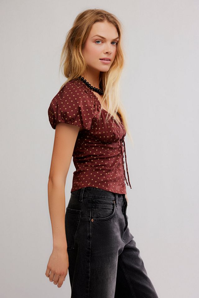 Puff Sleeve Printed Blouse #2