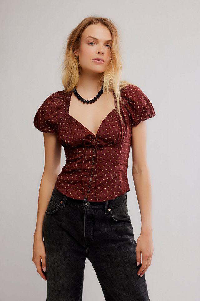 Puff Sleeve Printed Blouse #3