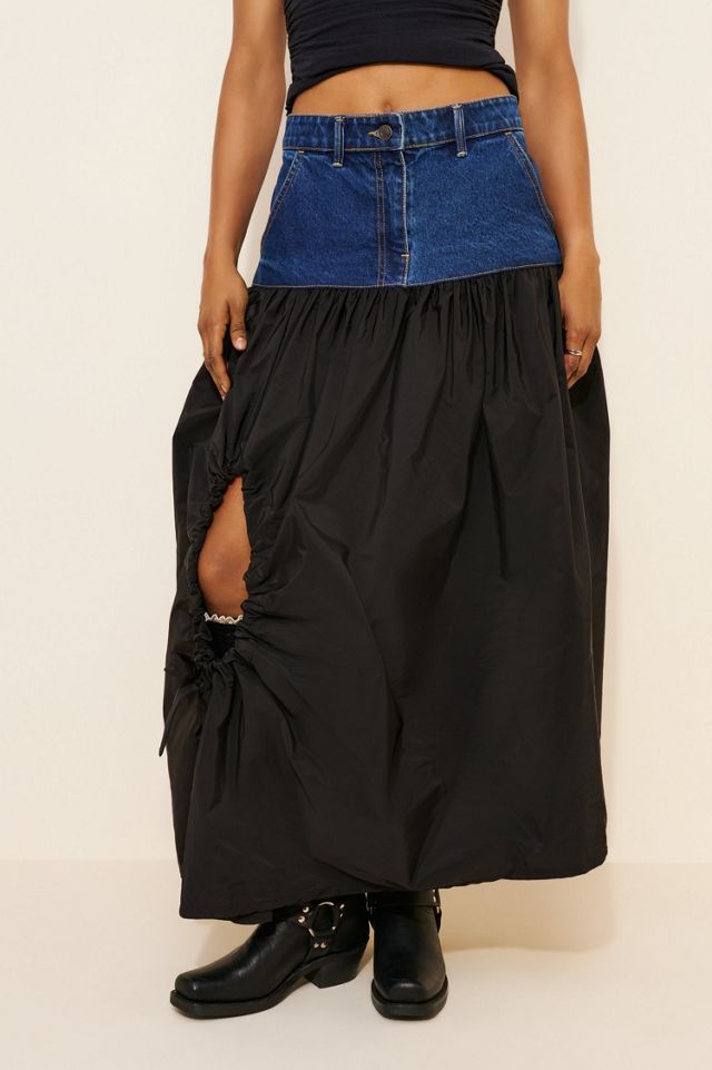 Esthe Denim And Taffeta Volume Cut-Out Skirt #2