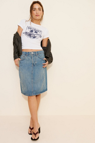 Yoko Pleated Denim Skirt