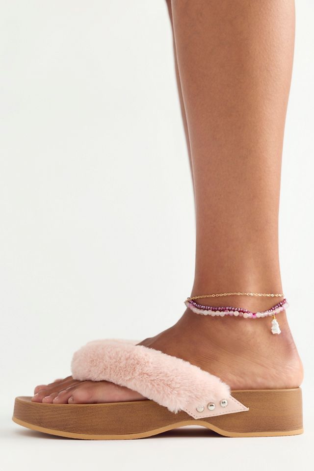 Ocean Ave Fuzzy Thong Sandals #1