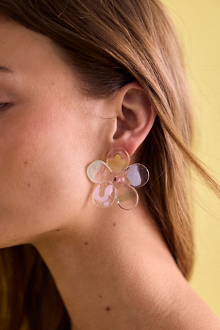 Levens X Free People Flower Earrings by Levens Jewels at Free People in Sky Blue