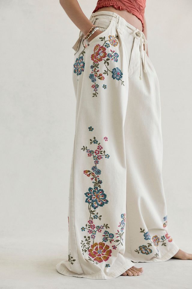 Julien Wide Leg Pull-On Embellished Pants #3