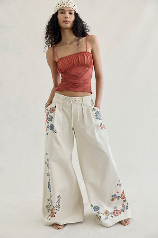 Julien Wide Leg Pull-On Embellished Pants