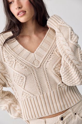 Frankie Cable Knit Cotton Sweater | Free People
