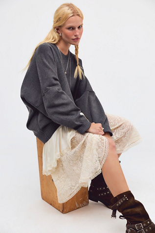 Alma Pullover at Free People in Charcoal Heather, Size: Medium