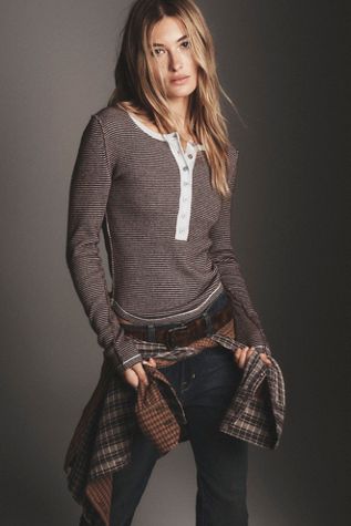 We The Free Hudson Striped Cashmere Henley