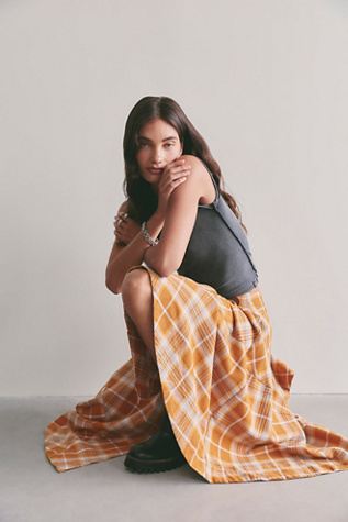 Take Me Along Summer Circle Skirt by Free People in Gold, Size: US 0
