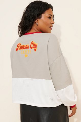 Nuuly x The Wild Collective Kansas City Chiefs French Terry Mesh Crewneck Sweatshirt