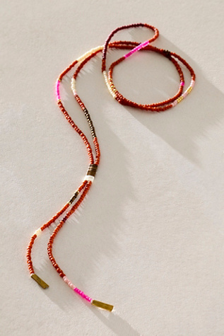 FP x Julie Rofman Sunwashed Lariat Necklace at Free People in Red