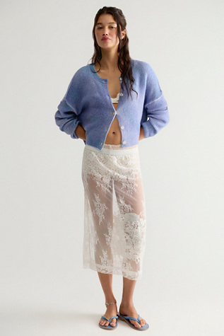 Женские кардиганы Free People Ottilie SoftSpun Ribbed Knit Cardi, цвет: Сиреневый комбинированный — фото 3