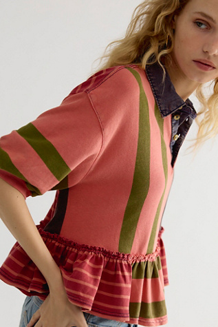 Harbor Stripe Top by Free People in Pink, Size: XS