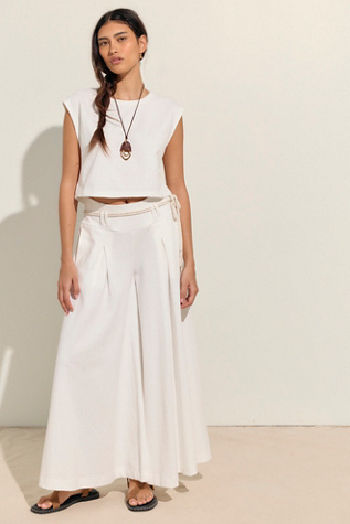 Kora Wide-Leg Pant Set by free-est at Free People in White, Size: S