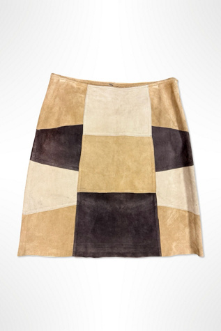 1990s Patchwork Suede Skirt Selected By Ritual Vintage