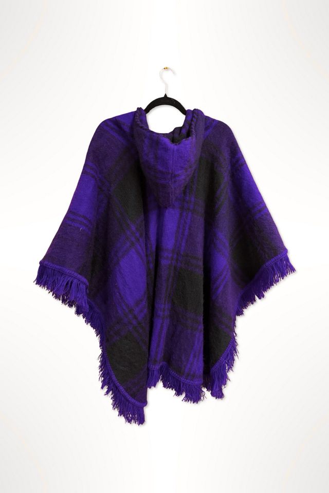 1980s Hooded Purple Poncho Cape Selected By Ritual Vintage #1