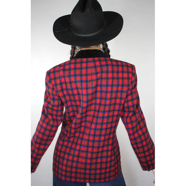 Vintage Plaid Pendleton Wool Velvet Collar Blazer Selected By Moons + Junes Vintage #2