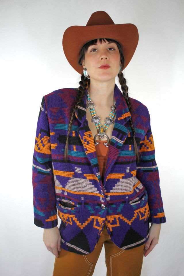 Vintage Western Woven Indigo Wool Blazer Selected By Moons + Junes Vintage #3