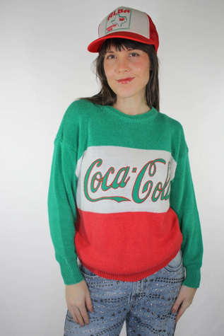 Vintage Coca Cola Mexican Flag Knit Sweater Selected By Moons + Junes Vintage