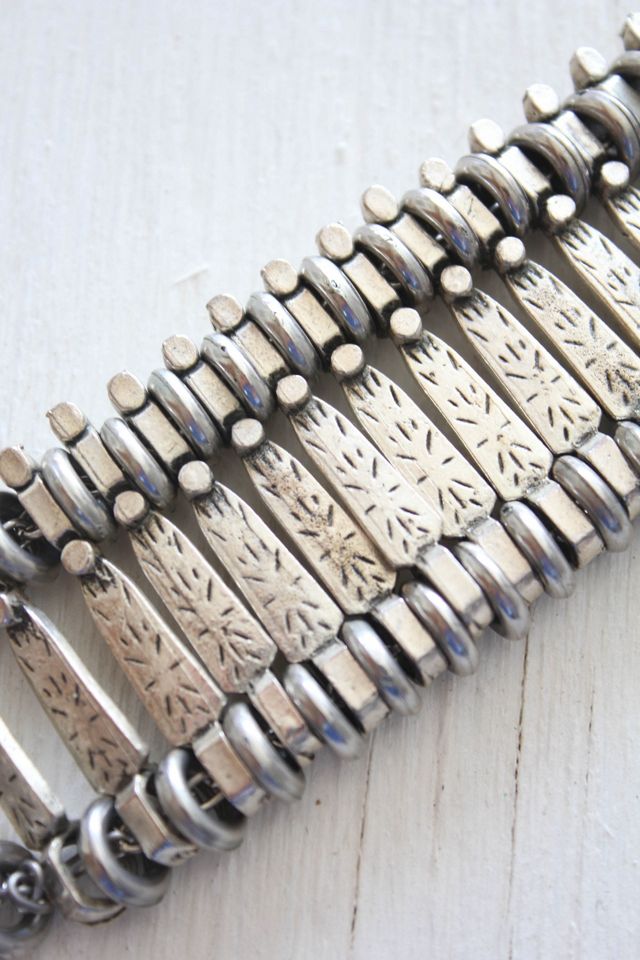 Vintage Engraved Silver Boho Cuff Bracelet Selected By Moons + Junes Vintage #3