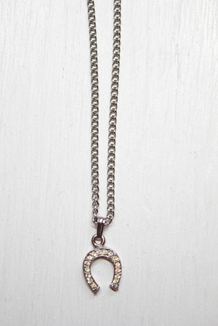 Vintage Rhinestone Diamond Western Horseshoe Necklace Selected By
